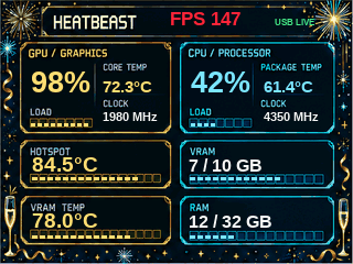 Тема Happy New Year на экране HeatBeast