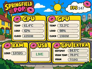 Тема Springfield Pop на экране HeatBeast