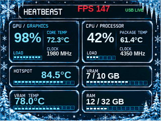 Тема Winter на экране HeatBeast